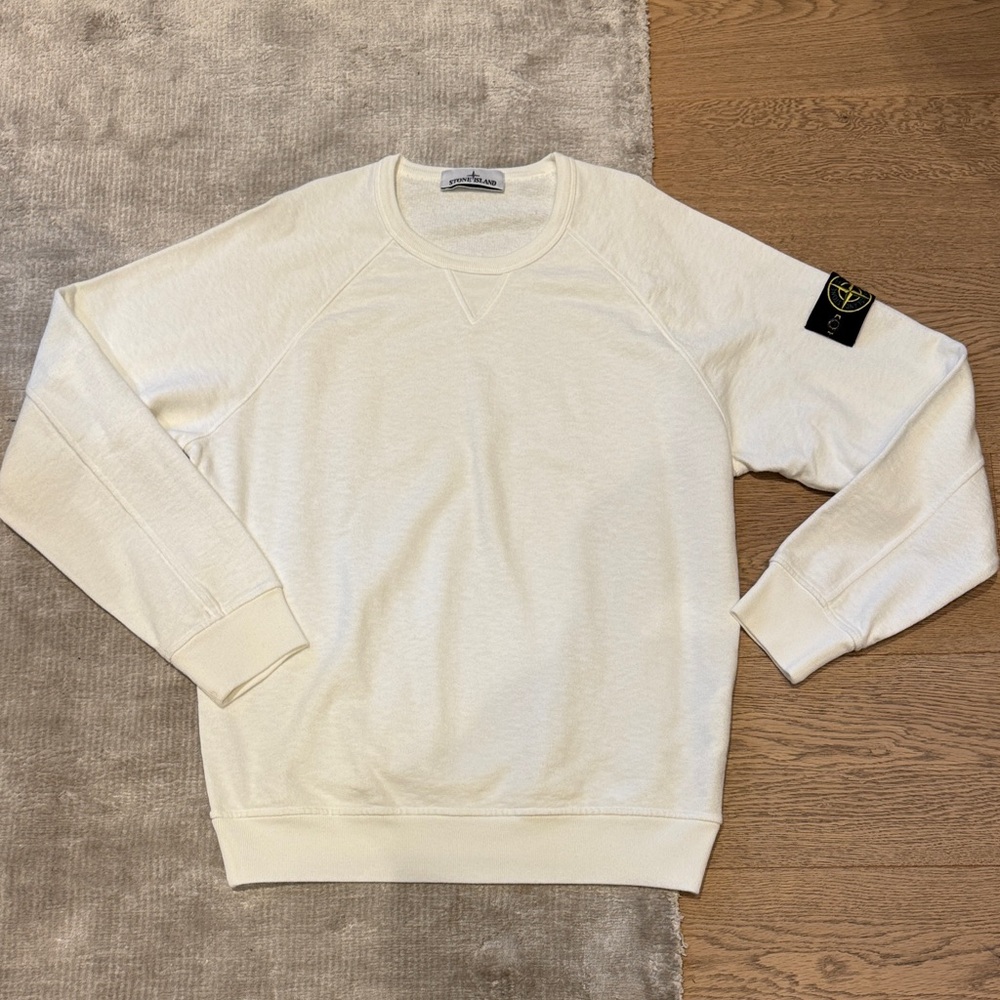 Stone Island Cream Crewneck Sweater for Men